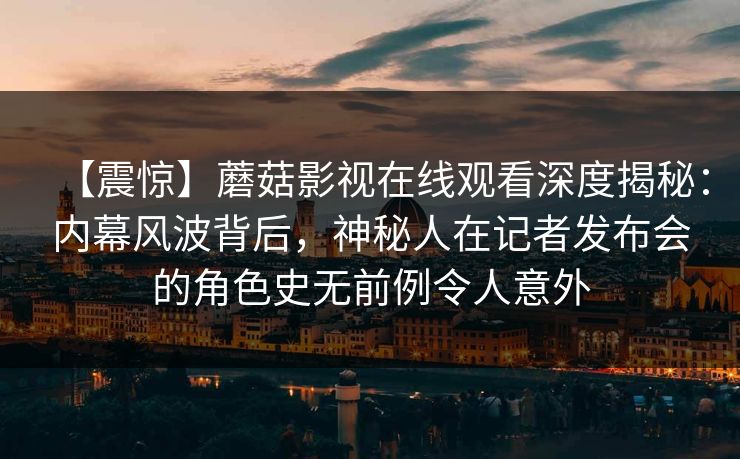 【震惊】蘑菇影视在线观看深度揭秘：内幕风波背后，神秘人在记者发布会的角色史无前例令人意外