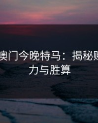 2023年澳门今晚特马：揭秘赌场的魅力与胜算