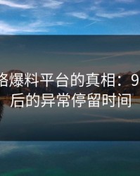 揭秘网络爆料平台的真相：91爆料背后的异常停留时间